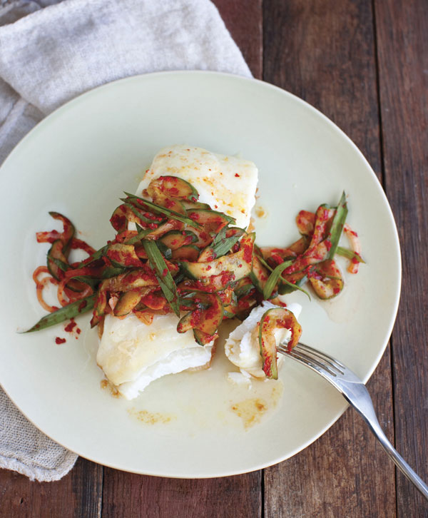 Quick Cucumber and Chive Kimchi is a fresh and exciting option for your dinner table.